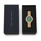 Συσκευασία δώρου για γυναικείο ρολόι Daniel Wellington Crystalline Bezel Evergold Green DW00100824.