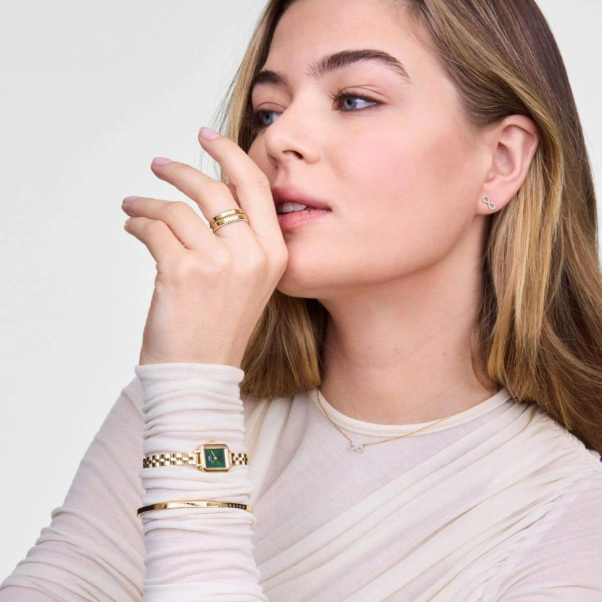 Ρολόι Daniel Wellington Quadro Quadro Mini Arch DW00100852 Με Χρυσό Μπρασελέ