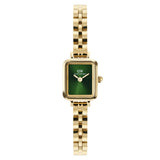Γυναικείο ρολόι Daniel Wellington Quadro Mini Arch DW00100852 με χρυσό μπρασελέ από ανοξείδωτο ατσάλι και πράσινο σμαραγδί καντράν μεγέθους 15x18mm.