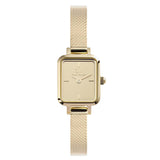Γυναικείο ρολόι Daniel Wellington Quadro Mini Reflection DW00100801 με χρυσό ατσάλινο μπρασελέ και χρυσό τετράγωνο καντράν μεγέθους 15.4x18.2mm.