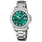 Γυναικείο Ρολόι Festina Boyfriend F20503/7 με Ασημί Μπρασελέ & Πράσινο Καντράν