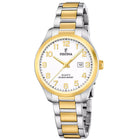 Ρολόι Festina Classics F20739/1 Με Ασημί-Χρυσό Μπρασελέ & Λευκό Καντράν