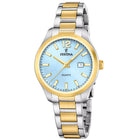 Ρολόι Festina Classics F20739/3 Με Ασημί-Χρυσό Μπρασελέ & Γαλάζιο Καντράν