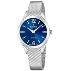 Γυναικείο Ρολόι Festina Grace F20076/3 Με Ασημί Μπρασελέ & Μπλε Καντράν