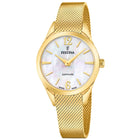 Ρολόι Festina Grace F20077/1 Με Χρυσό Μπρασελέ & Λευκό Καντράν