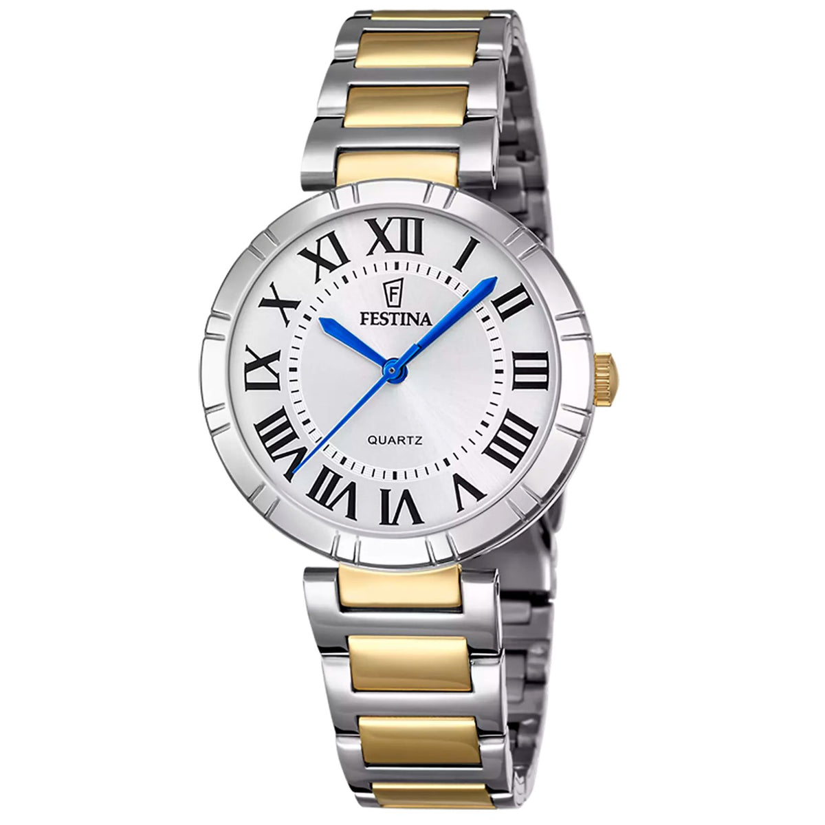 Γυναικείο ρολόι Festina Mademoiselle F16937/G με ασημί-χρυσό μπρασελέ και λευκό καντράν
