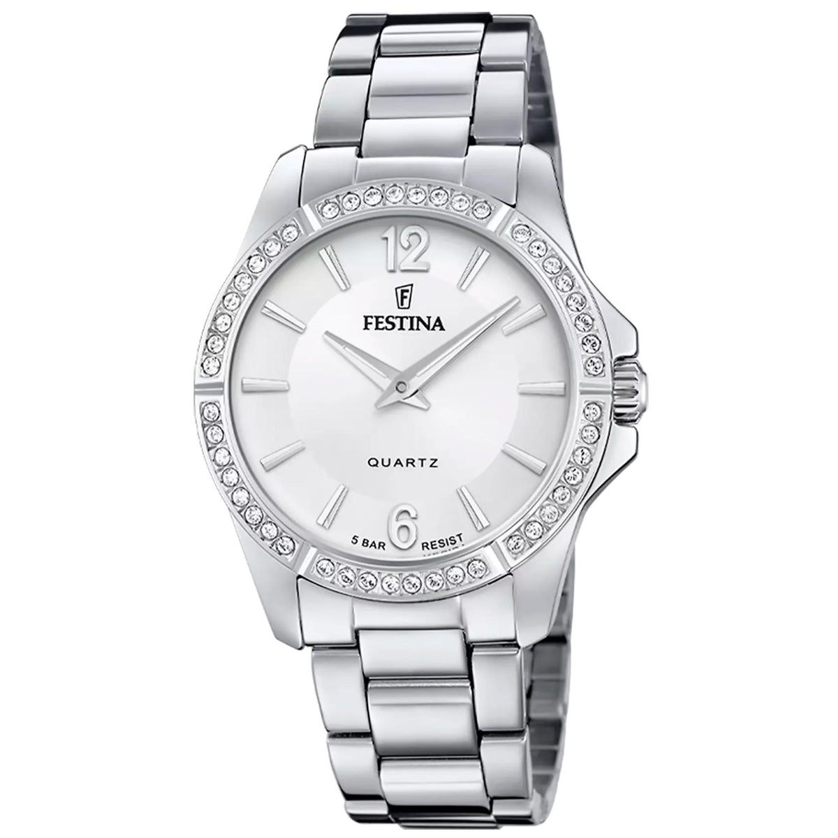 Γυναικείο ρολόι Festina Mademoiselle F20593/1 με ασημί μπρασελέ και ασημί καντράν