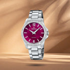 Ρολόι Festina Mademoiselle F20593/2 Με Ασημί Μπρασελέ & Κόκκινο Καντράν
