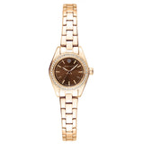 Γυναικείο ρολόι Gant Fairhaven Bijou G194103 με χρυσό ατσάλινο μπρασελέ και καφέ καντράν διακοσμημένο με ζιργκόν, όψη από μπροστά