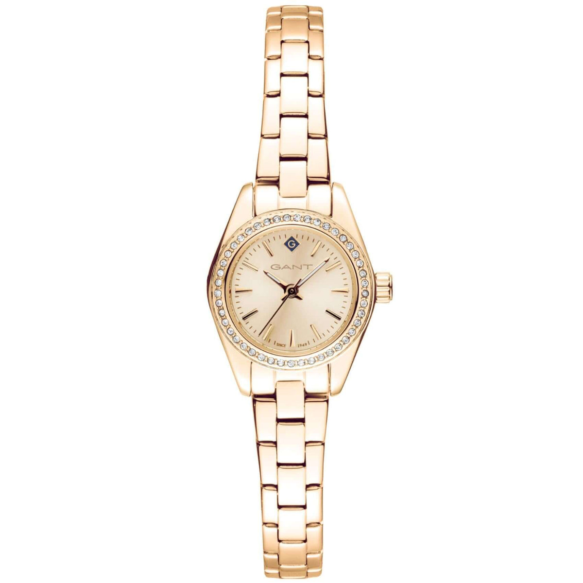 Ρολόι Gant Fairhaven Bijou G194104 με ατσάλινο μπρασελέ σε χρυσό χρώμα και χρυσό καντράν διαμέτρου 22mm διακοσμημένο με ζιργκόν.