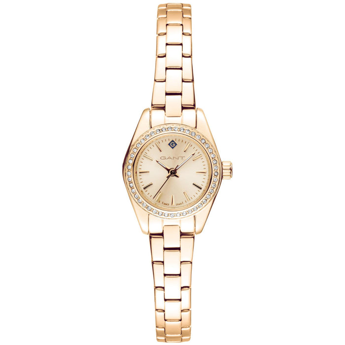 Ρολόι Gant Fairhaven Bijou G194104 με ατσάλινο μπρασελέ σε χρυσό χρώμα και χρυσό καντράν διαμέτρου 22mm διακοσμημένο με ζιργκόν.