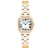 Γυναικείο ρολόι Gant Seneca Bijou G193103 με χρυσό ατσάλινο μπρασελέ, λευκό τετράγωνο καντράν 22.5mm με ζιργκόν και κρύσταλλο ορυκτού ειδικής σκλήρυνση