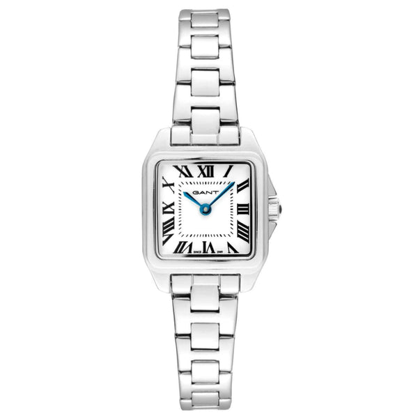Γυναικείο ρολόι Gant Seneca G193001 με ασημί ατσάλινο μπρασελέ και άσπρο τετράγωνο καντράν 22mm.