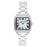 Γυναικείο ρολόι Gant Seneca MID 3 G206101 με ασημί ατσάλινο μπρασελέ και λευκό τετράγωνο καντράν 26mm, quartz μηχανισμό και κρύσταλλο ορυκτού ειδικής σκλήρυνσης