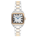 Γυναικείο ρολόι Gant Seneca MID 3 G206102 με δίχρωμο ασημί-χρυσό ατσάλινο μπρασελέ, λευκό τετράγωνο καντράν 26mm