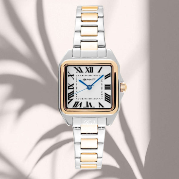 Ρολόι Gant Seneca MID 3 G206102 Τετράγωνο Με Δίχρωμο Μπρασελέ Και Λευκό Καντράν