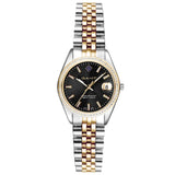 Γυναικείο ρολόι Gant Sussex Mini Bijou G181106 με δίχρωμο ασημί-χρυσό μπρασελέ, μαύρο καντράν 28mm και διακόσμηση με ζιργκόν, αδιάβροχο 10ATM