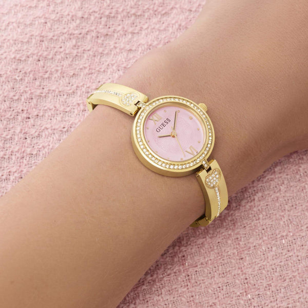 Ρολόι Guess Lovey GW0655L5 με Χρυσό Μπρασελέ