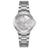 Γυναικείο ρολόι JCOU Aurelia JU19078-5 με ασημί μπρασελέ και λευκό φίλντισι καντράν