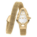 Ρολόι Just Cavalli Signature Snake Fiamma JC1L426M0025 Με Χρυσό Μπρασελέ & Ασημί Καντράν