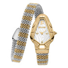 Ρολόι Just Cavalli Signature Snake Fiamma JC1L426M0055 Με Δίχρωμο Μπρασελέ & Ασημί Καντράν