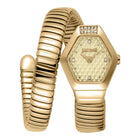 Ρολόι Just Cavalli Signature Snake Splora JC1L394M0025 Με Χρυσό Μπρασελέ & Χρυσό Καντράν