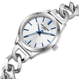 Καντράν από γυναικείο ρολόι Lee Cooper Ladies LC08291.330 σε ασημί χρώμα με μπλε δείκτες και κάσα 30 mm σε στρογγυλό σχήμα.