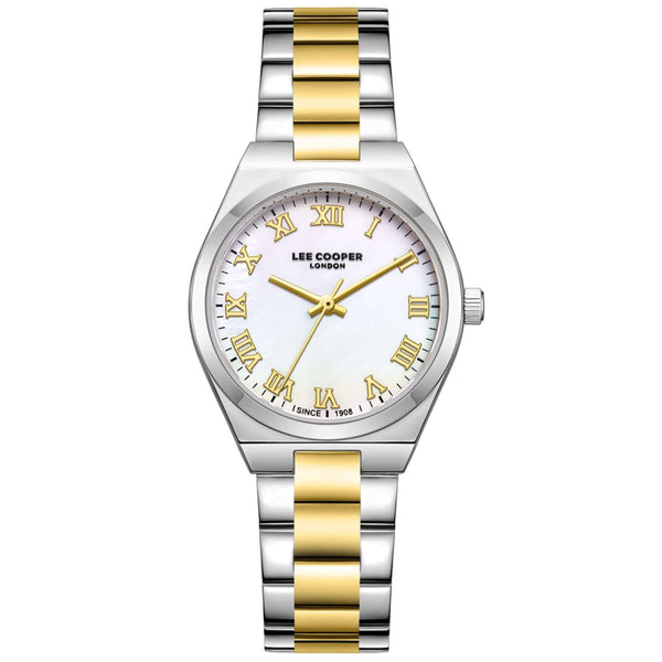 Γυναικείο ρολόι Lee Cooper Ladies LC08298.230 με δίχρωμο ατσάλινο μπρασελέ, ασημί καντράν και κάσα 30 mm σε στρογγυλό σχήμα.