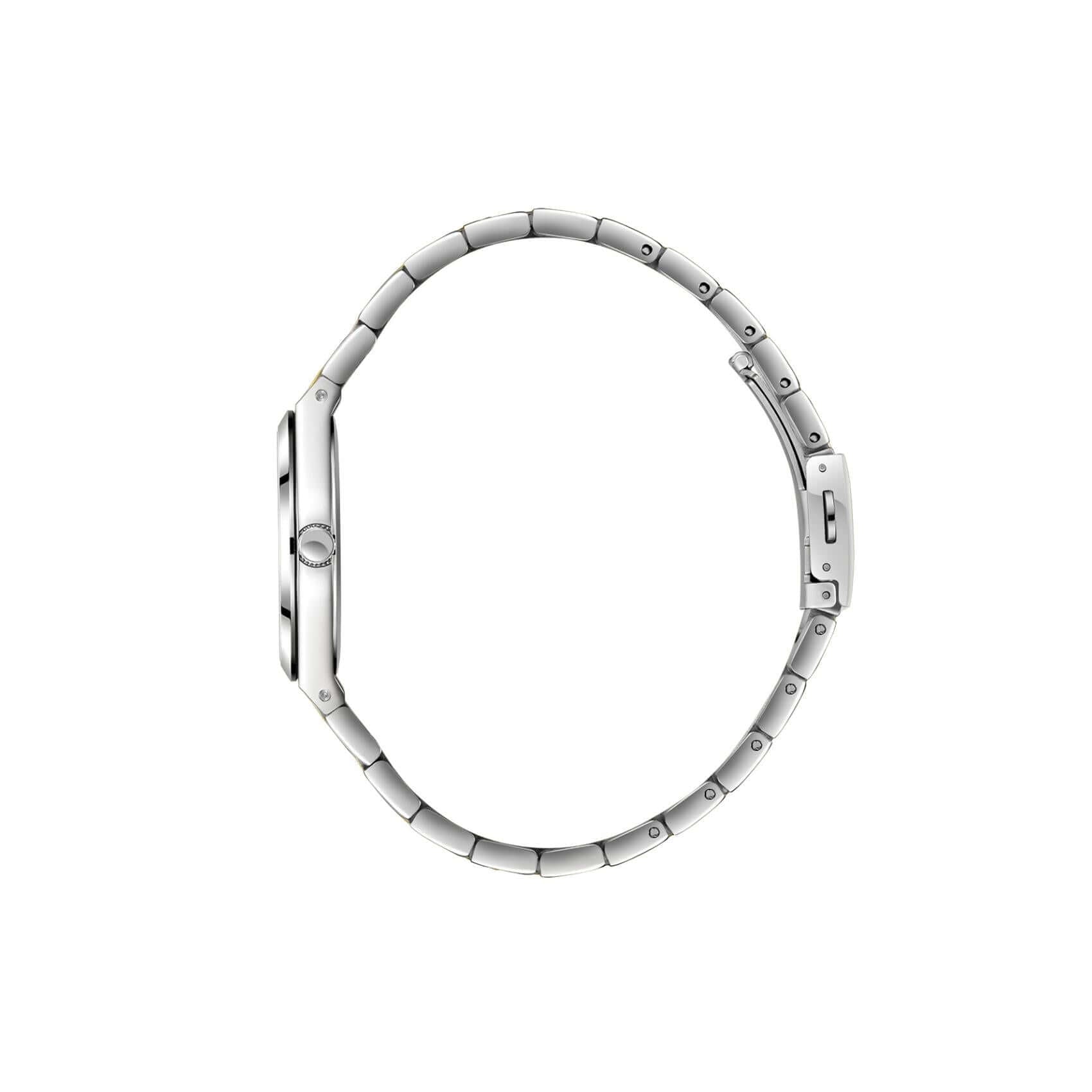Πλάγια όψη από γυναικείο ρολόι Lee Cooper Ladies LC08298.230 με δίχρωμο μπρασελέ από ανοξείδωτο ατσάλι.