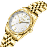 Καντράν από γυναικείο ρολόι Lee Cooper Ladies LC08303.120 σε λευκό φίλντισι με χρυσούς δείκτες και κάσα 30 mm σε στρογγυλό σχήμα.