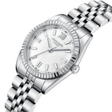 Καντράν από γυναικείο ρολόι Lee Cooper Ladies LC08303.320 σε λευκό φίλντισι με ασημί δείκτες και κάσα 30 mm σε στρογγυλό σχήμα.