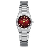 Γυναικείο ρολόι Lee Cooper Ladies LC08362.380 με ασημί ατσάλινο μπρασελέ, κόκκινο-μαύρο καντράν και κάσα 25 mm σε στρογγυλό σχήμα.
