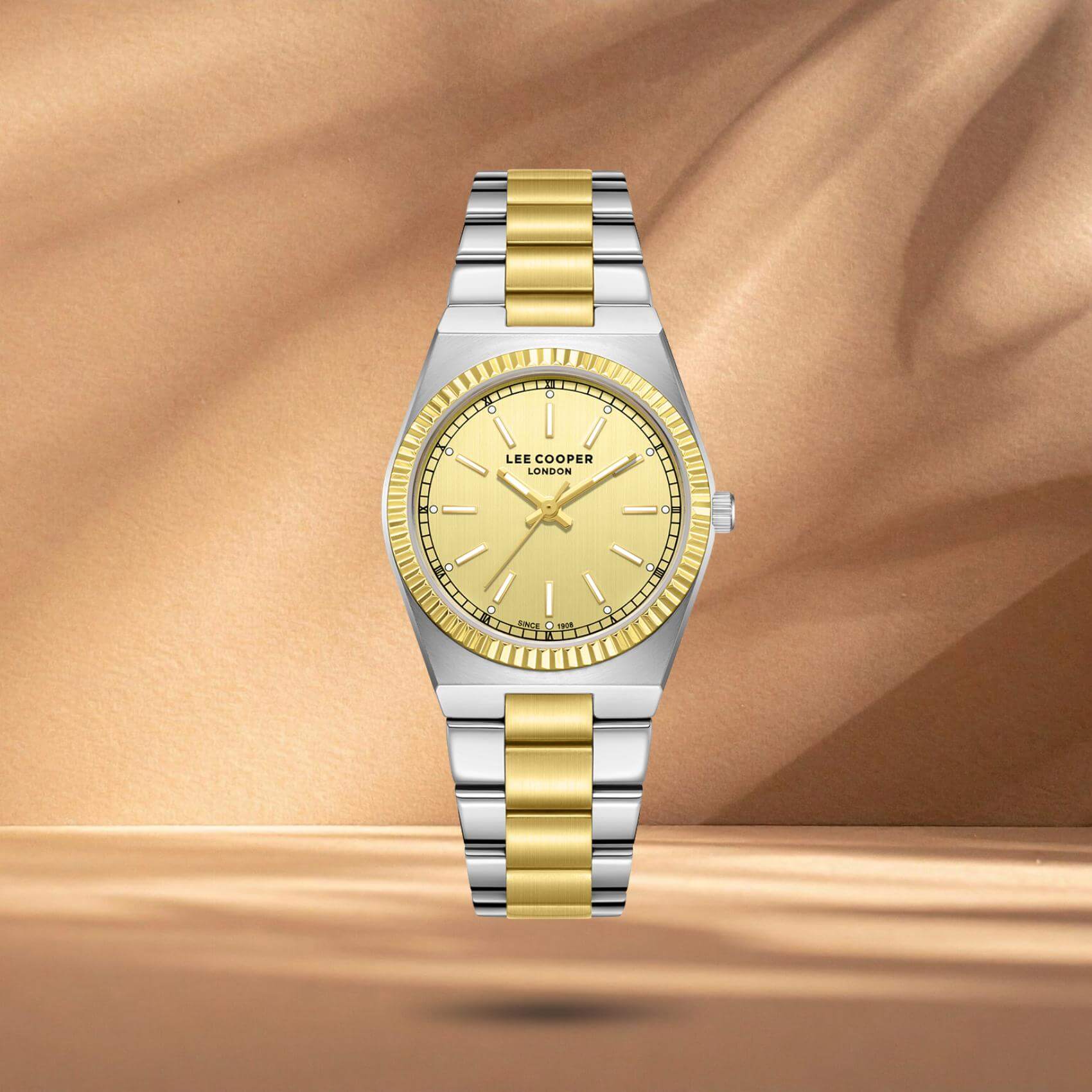 Γυναικείο ρολόι Lee Cooper Ladies LC08375.210 με χρυσούς δείκτες και κάσα 31 mm.