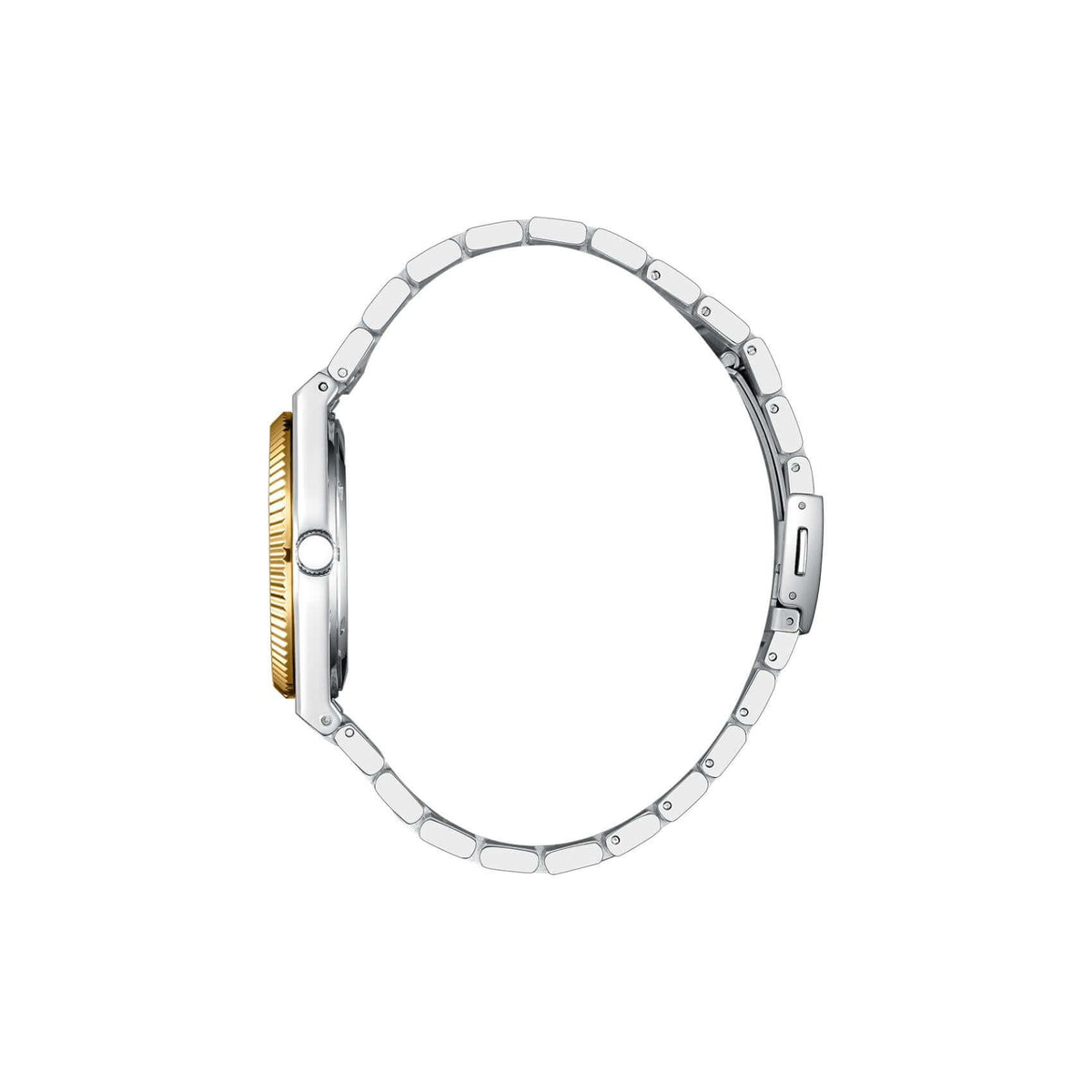 Πλάγια όψη από γυναικείο ρολόι Lee Cooper Ladies LC08375.270 με δίχρωμο μπρασελέ από ανοξείδωτο ατσάλι.