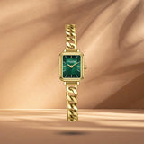 Γυναικείο ρολόι Lee Cooper Ladies LC08384.170 με χρυσούς δείκτες και κάσα 17.5 mm σε τετράγωνο σχήμα.