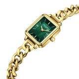 Καντράν από γυναικείο ρολόι Lee Cooper Ladies LC08384.170 σε πράσινο χρώμα με χρυσούς δείκτες και κάσα 17.5 mm σε τετράγωνο σχήμα