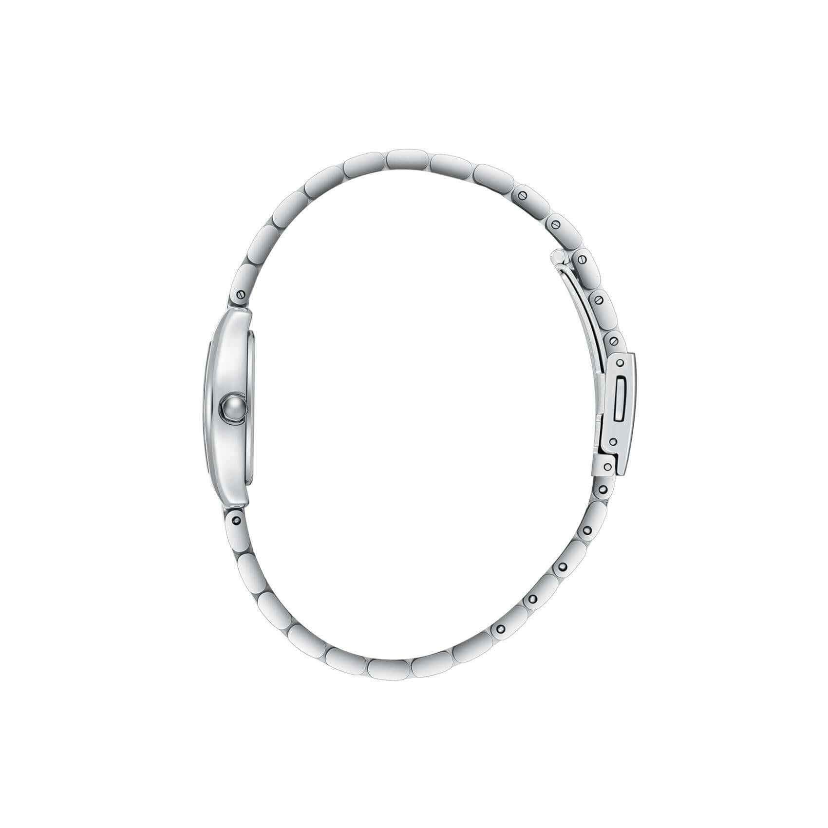 Πλάγια όψη από γυναικείο ρολόι Lee Cooper Ladies LC08391.230 με δίχρωμο μπρασελέ από ανοξείδωτο ατσάλι.