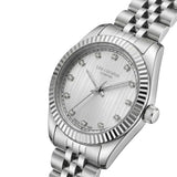 Ασημί καντράν 24mm του γυναικείου ρολογιού Lee Cooper Ladies LC08400.330 διακοσμημένο με ζιργκόν.