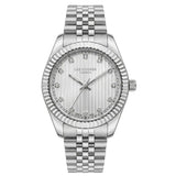 Γυναικείο ρολόι Lee Cooper Ladies LC08400.330 με ασημί μπρασελέ και ασημί καντράν 24mm διακοσμημένο με ζιργκόν.