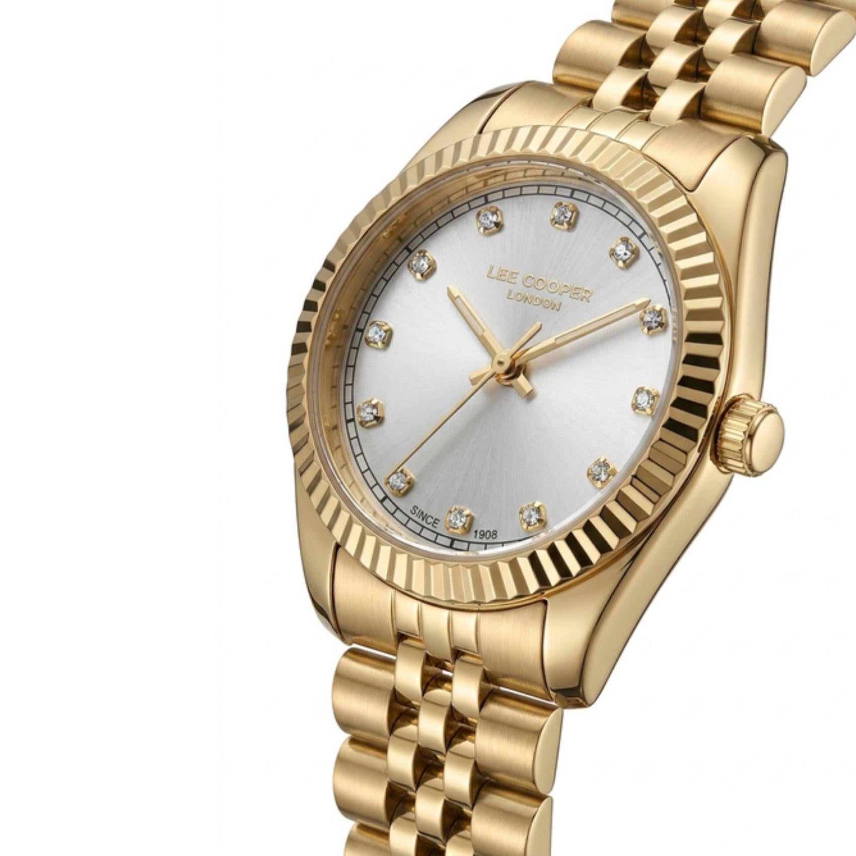 Ασημί καντράν ρολογιού Lee Cooper LC08400.130 διαμέτρου 24mm με ζιργκόν
