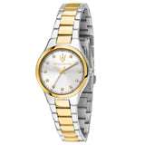 Γυναικείο ρολόι Maserati Attrazione R8853151505 με δίχρωμο μπρασελέ, ασημί καντράν και κάσα 30mm