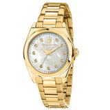 Γυναικείο ρολόι Maserati Velocita R8853152502 με χρυσό μπρασελέ, λευκό καντράν με διαμαντάκια και επίχρυση κάσα 35mm