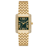 Γυναικείο ρολόι Michael Kors Emery MK4742 με χρυσό ατσάλινο μπρασελέ και πράσινο τετράγωνο καντράν 33mm διακοσμημένο με ζιργκόν