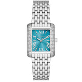 Γυναικείο ρολόι Michael Kors Emery MK4829 με ασημί ατσάλινο μπρασελέ και μπλε τετράγωνο καντράν 27mm με ζιργκόν