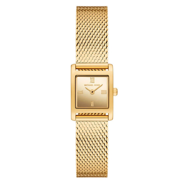 Γυναικείο ρολόι Michael Kors Georgie MK4959 με χρυσό ατσάλινο μπρασελέ, ροζ χρυσό τετράγωνο καντράν και κάσα 19mm