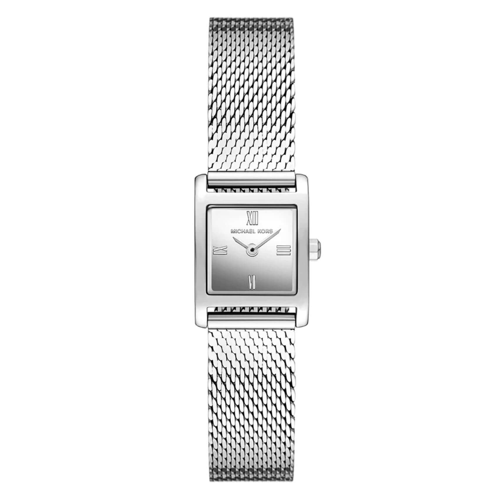 Γυναικείο ρολόι Michael Kors Georgie MK4961 με ασημί ατσάλινο μπρασελέ, ασημί τετράγωνο καντράν και κάσα 19mm