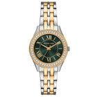 Γυναικείο Ρολόι Michael Kors Harlowe MK7654 με Ασημί-Χρυσό Μπρασελέ & Πράσινο Καντράν