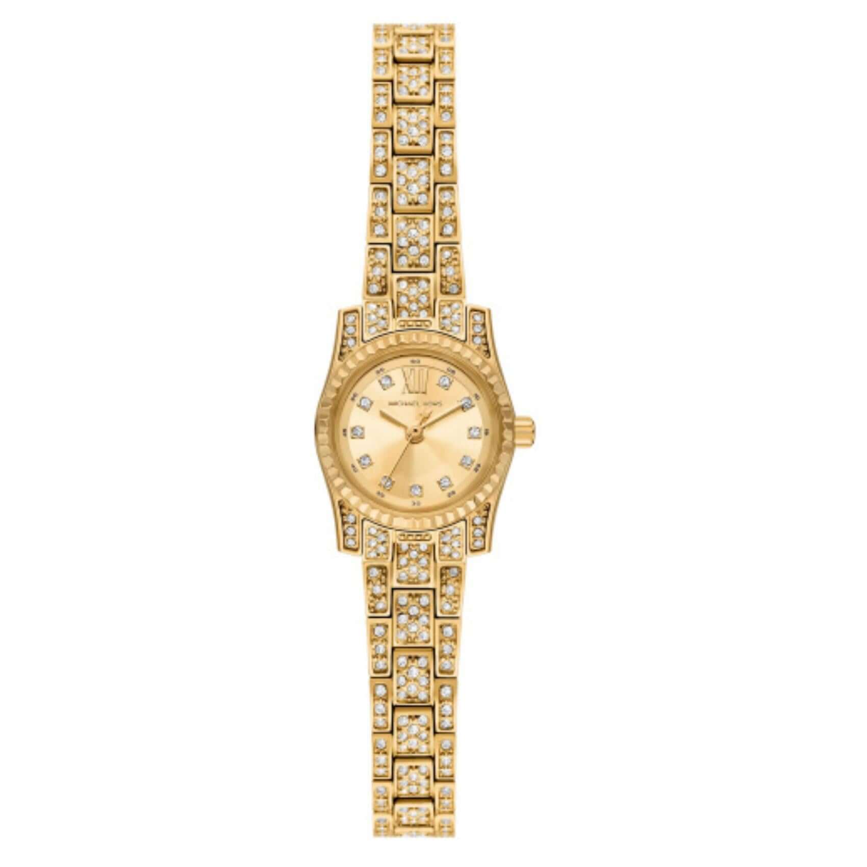 Γυναικείο ρολόι Michael Kors Lexington MK4980 με χρυσό μπρασελέ, χρυσό καντράν με διακριτικά ζιργκόν και κάσα 19mm