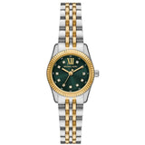 Γυναικείο ρολόι Michael Kors Lexington MK4986 με δίχρωμο ασημί-χρυσό μπρασελέ, πράσινο καντράν 26mm και διακριτικά ζιργκόν.