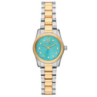 Ρολόι Michael Kors Lexington MK7579 Με Ασημί-Χρυσό Μπρασελέ & Τιρκουάζ Καντράν
